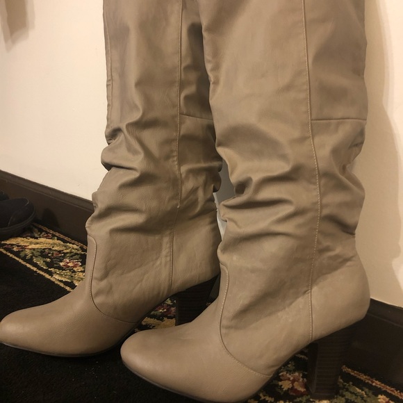 Women’s Qupid Slouch Heeled Boots - Picture 1 of 8